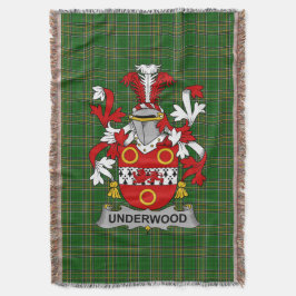 Irish Underwood Coat of Arms Family Crest Ireland Deken