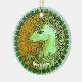 Irish Unicorn Keramisch Ornament (Links)