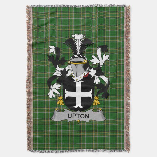 Irish Upton Coat of Arms Family Crest Ireland Deken (Voorkant Verticaal)