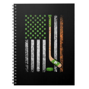 Irish USA Flag Leprechaun Lucky Hockey St. Patrick Notitieboek