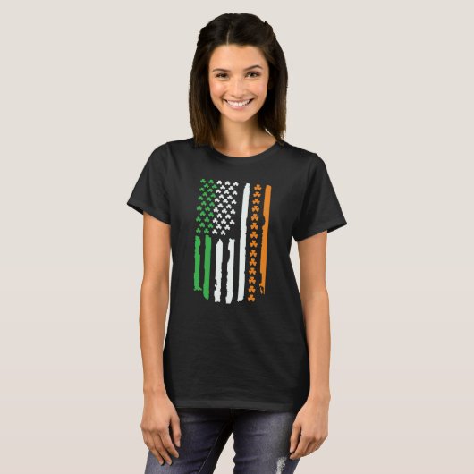 Irish USA Flag St Patricks Day T-shirt (Voorkant volledig)
