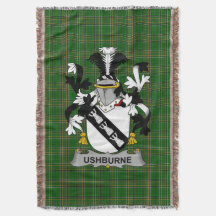 Irish Ushburne Coat of Arms Family Crest Ireland