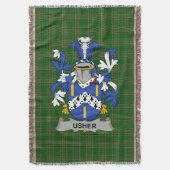 Irish Usher Coat of Arms Family Crest Ireland Deken (Voorkant Verticaal)