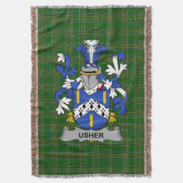 Irish Usher Coat of Arms Family Crest Ireland Deken