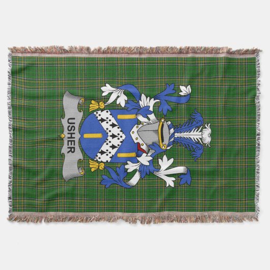 Irish Usher Coat of Arms Family Crest Ireland Deken (Voorkant)