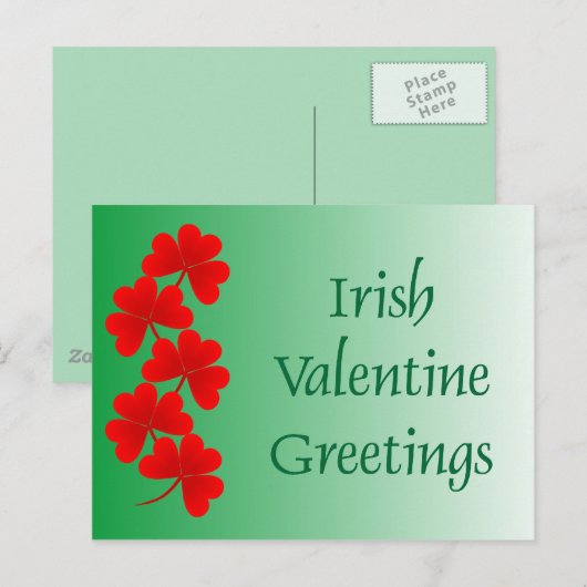 Irish Valentijn Greetings Briefkaart (Voorkant / Achterkant)