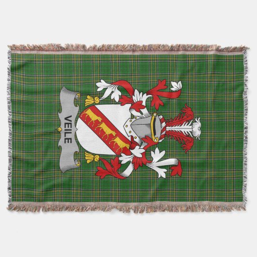 Irish Veile or Veale Coat of Arms Family Crest Ir Deken (Voorkant)