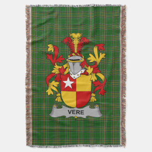 Irish Vere Coat of Arms Family Crest Ireland Deken