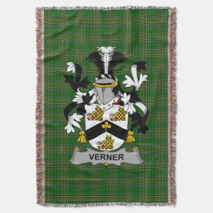 Irish Verner wapenschild Family Crest Ireland Deken