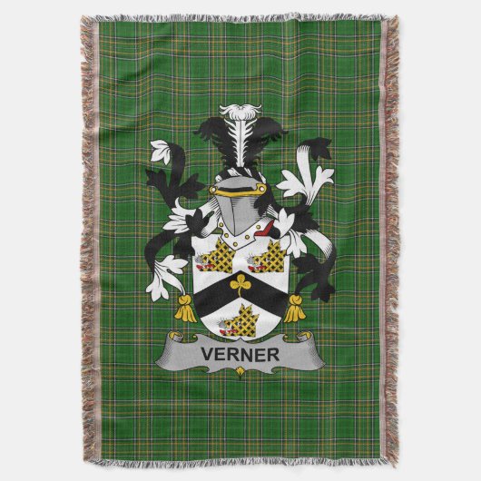 Irish Verner wapenschild Family Crest Ireland Deken (Voorkant Verticaal)