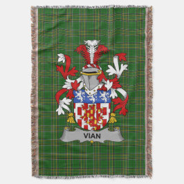 Irish Vian Coat of Arms Family Crest Ireland Deken