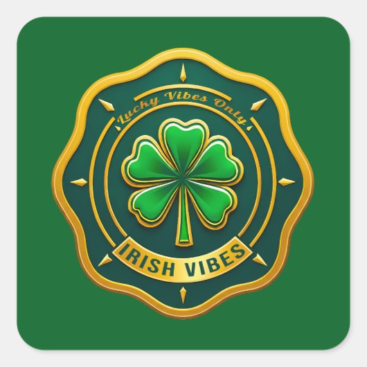 Irish Vibes Club St Patrick’s Day - Autocolante Vierkante Sticker (Voorkant)