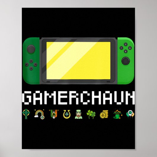 Irish Video Game Controller Leprechaun Boys St Pat Poster (Voorkant)