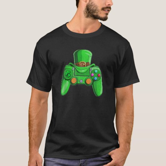 Irish Video Game Controller St Patrick Day Gamer B T-shirt (Voorkant)