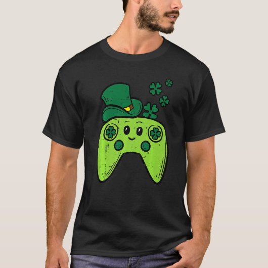 Irish Video Game Controller St Patrick Day Gamer B T-shirt (Voorkant)