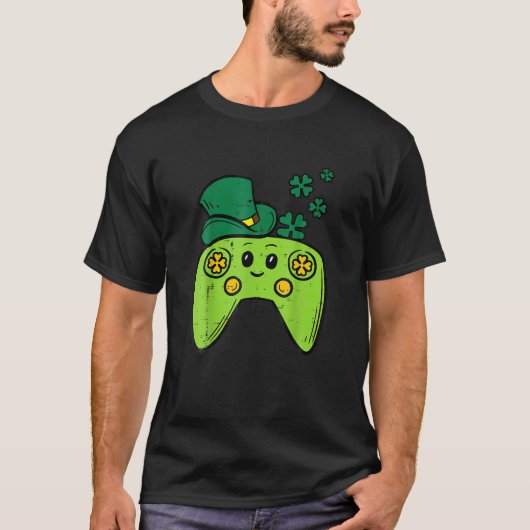 Irish Video Game Controller St Patrick Day Gamer B T-shirt (Voorkant)