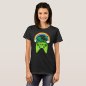 Irish Video Game Controller St Patrick Day Gamer B T-shirt (Voorkant volledig)