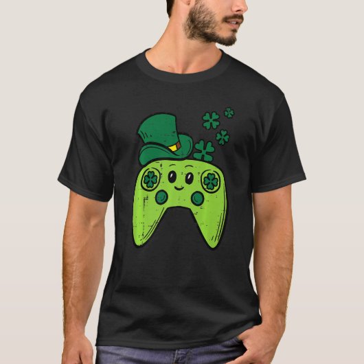 Irish Video Game Controller St Patrick Day Gamer B T-shirt (Voorkant)