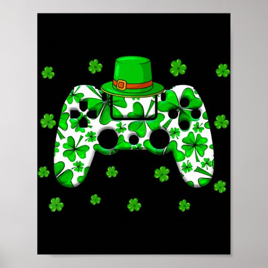 Irish Video Game Controller St Patricks Day Gamer Poster (Voorkant)