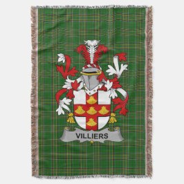 Irish Villiers Wapenschild Familie Crest Ierland Deken