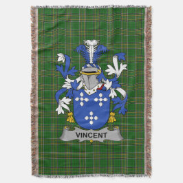 Irish Vincent Coat of Arms Family Crest Ireland Deken