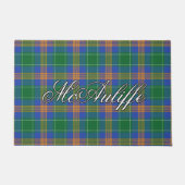 Irish Vista Clan MacAuliffe McAuliffe Tartan Pset Deurmat (Voorkant)