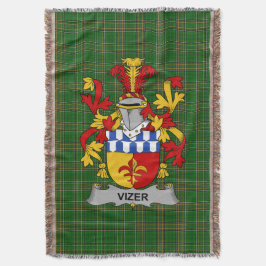 Irish Vizer Coat of Arms Family Crest Ireland Deken