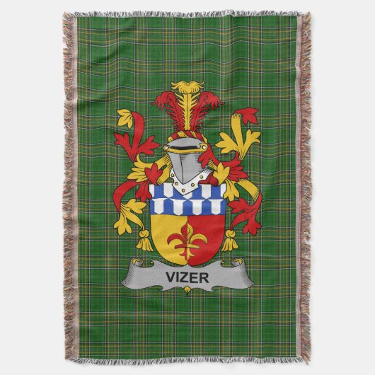 Irish Vizer Coat of Arms Family Crest Ireland Deken (Voorkant Verticaal)
