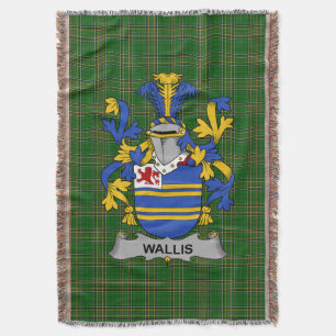 Irish Wallis Coat of Arms Family Crest Ireland Deken