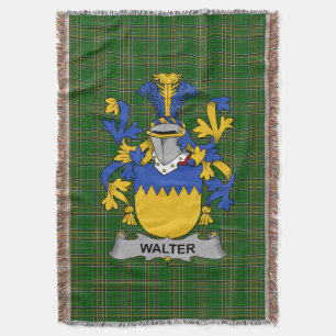 Irish Walter Coat of Arms Family Crest Ireland Deken