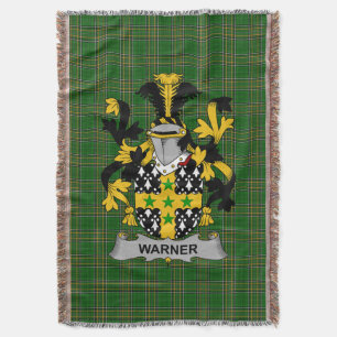 Irish Warner wapenschild Family Crest Ireland Deken