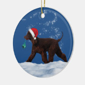 Irish Water Spaniel Santa Kerstmis Ornament (Links)