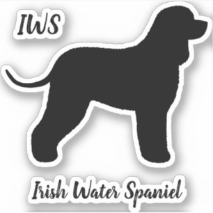 Irish Water Spaniel Silhouette Vinyl Sticker