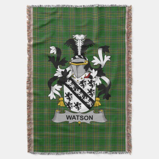 Irish Watson Coat of Arms Family Crest Ireland Deken (Voorkant Verticaal)