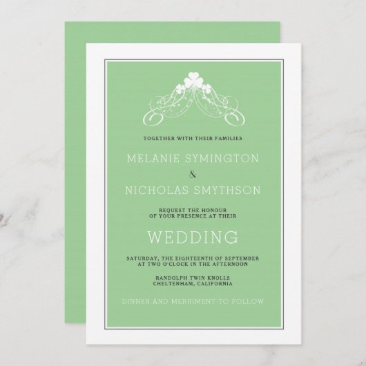 Irish Wedding Arch Invitation 3991 Kaart (Voorkant / Achterkant)