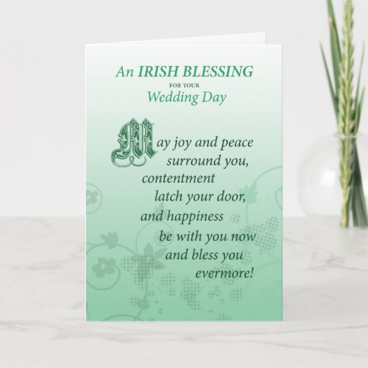 Irish Wedding Blessing Gefeliciteerd Kaart (Voorkant)