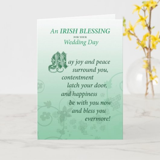 Irish Wedding Blessing Gefeliciteerd Kaart (Gele Bloem)