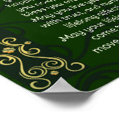 Irish Wedding Blessing Prayer Gold Green Design Poster (Hoek)