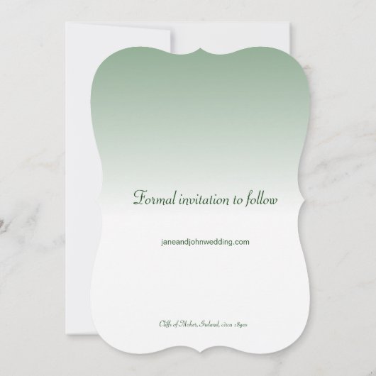 Irish Wedding Cliffs of Moher Save the Date (Achterkant)