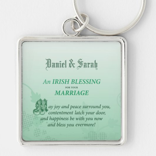 Irish Wedding Gefeliciteerd zegen Sleutelhanger (Voorkant)