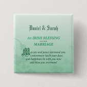 Irish Wedding Gefeliciteerd zegen Vierkante Button 5,1 Cm (Voorkant)