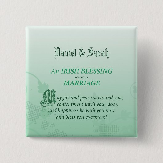 Irish Wedding Gefeliciteerd zegen Vierkante Button 5,1 Cm (Voorkant)