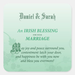 Irish Wedding Gefeliciteerd zegen Vierkante Sticker