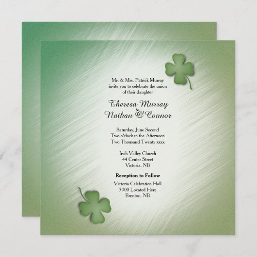Irish Wedding Invitation Kaart (Voorkant / Achterkant)
