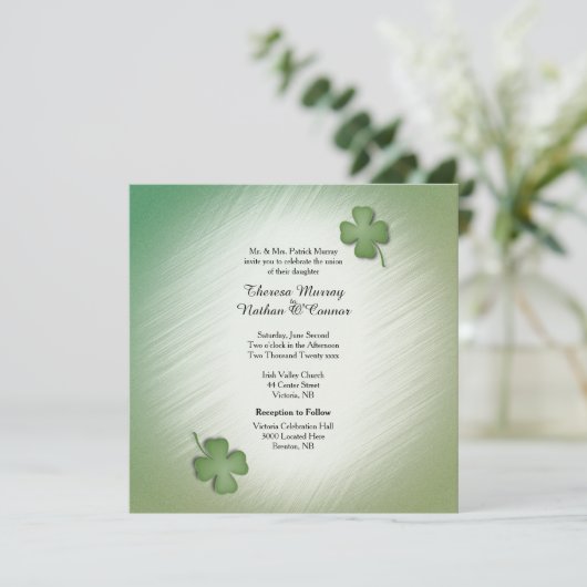 Irish Wedding Invitation Kaart (Staand voorkant)