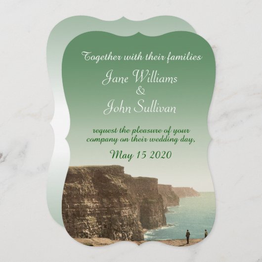 Irish Wedding Invitations Cliffs of Moher Kaart (Voorkant / Achterkant)