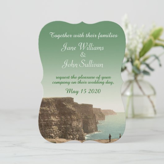 Irish Wedding Invitations Cliffs of Moher Kaart (Staand voorkant)
