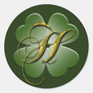 Irish Wedding Monogram H Envelope Seal Ronde Sticker