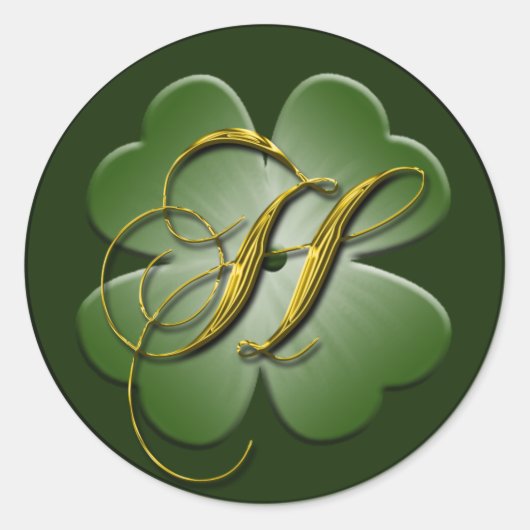 Irish Wedding Monogram H Envelope Seal Ronde Sticker (Voorkant)