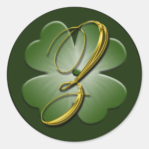 Irish Wedding Monogram Z Envelope Seal Ronde Sticker